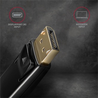 Axagon DisplayPort 1.2 -> HDMI 1.4 M/M video kábel 1.8m fekete