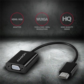 Axagon RVH-VGN HDMI -> VGA M/F adapter 0.2m fekete