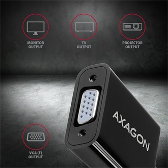 Axagon RVH-VGN HDMI -> VGA M/F adapter 0.2m fekete