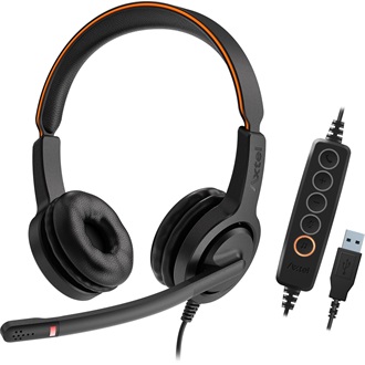 Axtel Voice UC40 duo fejhallgató headset fekete