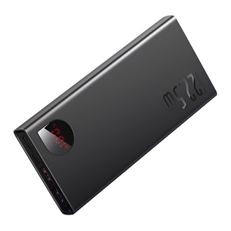 BASEUS ADAMAN METAL vésztöltő 2 USB+Type-C aljzat 10000mAh, LED, FEKETE