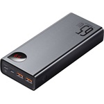 BASEUS ADAMAN vésztöltő 2 USB+Type-C aljzat 20000mAh, LED kijelző, FEKETE