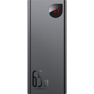 BASEUS ADAMAN vésztöltő 2 USB+Type-C aljzat 20000mAh, LED kijelző, FEKETE