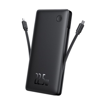 BASEUS AIRPOW AIR LITE vésztöltő USB+Type-C aljzat 10000mAh, LED jelzés, FEKETE