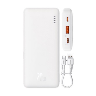 BASEUS AIRPOW vésztöltő USB+Type-C aljzat 10000mAh, LED jelzés, FEHÉR