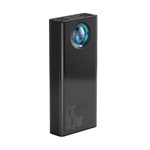 BASEUS AMBLIGHT vésztöltő 4 USB+Type-C+microUSB aljzat 30000mAh, LED kijelző, FEKETE