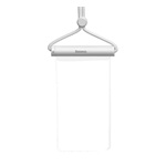 BASEUS AQUAGLIDE vízhatlan/vízálló tok, AQUA (univerzális, IPX8, nyakba akasztható, csúszózár, 7.2" méret) FEHÉR