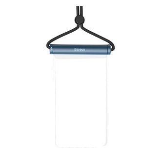 BASEUS AQUAGLIDE vízhatlan/vízálló tok, AQUA (univerzális, IPX8, nyakba akasztható, csúszózár, 7.2" méret) SÖTÉTKÉK