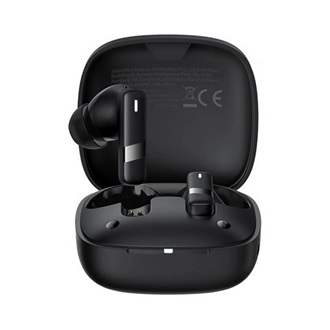 BASEUS BOWIE E20 bluetooth fülhallgató SZTEREO (v5.3, TWS, mikrofon, zajszűrő, IPX5 + töltőtok) FEKETE