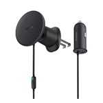 BASEUS CW01 autós tartó szellőzőre, MagSafe + autós töltő USB aljzat, FEKETE