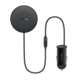 BASEUS CW01 autós tartó szellőzőre, MagSafe + autós töltő USB aljzat, FEKETE