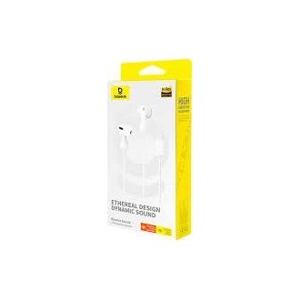 BASEUS ENCOK CZ20 fülhallgató SZTEREO (Type-C, mikrofon, felvevő gomb, hangerőszabályzó) FEHÉR