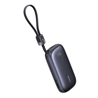 BASEUS ENERFILL FC21 powerbank Type-C+USB aljzat (10000mAh, 45W, PD gyorstöltő + fix Type-C/lightning kábel) FEKETE