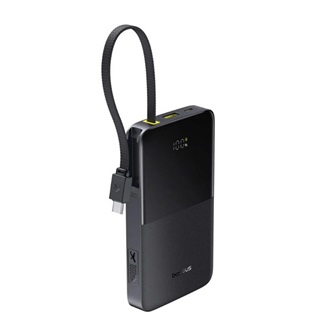BASEUS ENERFILL FC51 BIPOW 2 vésztöltő Type-C+USB aljzat 10000mAh, LED + fix Type-C kábel, FEKETE