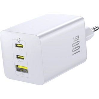 BASEUS ENERFILL FE11 hálózati töltő USB+2 Type-C aljzat 100W, PD gyorstöltő 3.0, FEHÉR