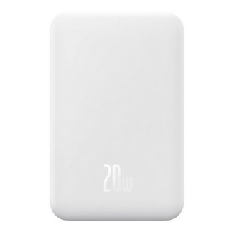 BASEUS ENERFILL FM41 ULTRA-MINI powerbank Type-C aljzat (20000mAh, 20W, PD gyorstöltő, mágneses + Type-C kábel) FEHÉR