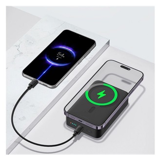 BASEUS ENERFILL FM41 ULTRA-MINI vésztöltő Type-C aljzat 20000mAh, mágneses + Type-C kábel, FEKETE