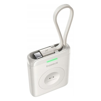 BASEUS ENERFILL FW11 powerbank (1640mAh, 5W, gyorstöltő, Apple Watch töltő, LED jelzés + fix Type-C kábel) FEHÉR