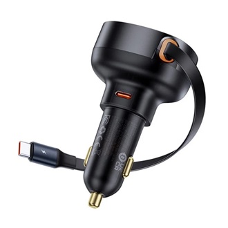 BASEUS ENJOYMENT PRO autós töltő Type-C aljzat 60W, PD gyorstöltő 3.0 + Type-C kábel, FEKETE