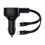 BASEUS ENJOYMENT autós töltő 33W, PD gyorstöltő + 2db Type-C kábel, FEKETE