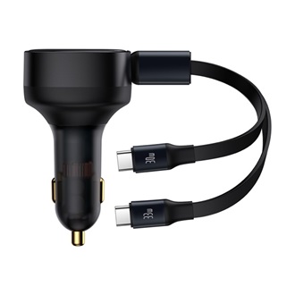 BASEUS ENJOYMENT autós töltő 33W, PD gyorstöltő + 2db Type-C kábel, FEKETE