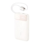 BASEUS EnerFill FC11 powerbank USB+Type-C aljzat (10000mAh, 45W, PD gyorstöltő, LED kijelző + fix Type-C kábel) BÉZS