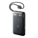BASEUS EnerFill FC11 powerbank USB+Type-C aljzat (10000mAh, 45W, PD gyorstöltő, LED kijelző + fix Type-C kábel) FEKETE
