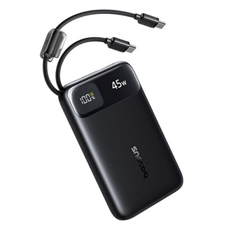 BASEUS EnerFill FC11 powerbank USB+Type-C aljzat (10000mAh, 45W, PD gyorstöltő, LED kijelző + fix Type-C kábel) FEKETE