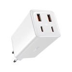 BASEUS GaN6 PRO hálózati töltő 2 USB+2 Type-C aljzat (100W, GaN6, PD gyorstöltő 3.0 + Type-C kábel) FEHÉR