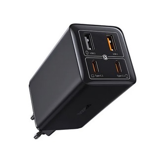 BASEUS GaN6 PRO hálózati töltő 2 USB+2 Type-C aljzat (100W, GaN6, PD gyorstöltő 3.0 + Type-C kábel) FEKETE