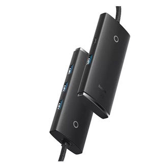 BASEUS LITE USB HUB 4in1 4 USB aljzat 3.0, 100cm, FEKETE
