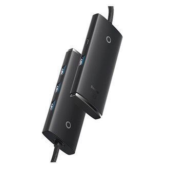 BASEUS LITE USB HUB 4in1 aktív, 100cm, FEKETE