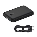 BASEUS MAGNETIC MINI AIR vésztöltő Type-C aljzat 6000mAh, MagSafe + Type-C kábel, FEKETE