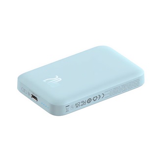 BASEUS MAGNETIC MINI vésztöltő Type-C aljzat 6000mAh, MagSafe + Type-C kábel, VILÁGOSKÉK