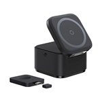 BASEUS MAGPRO asztali töltőállvány 3in1 (25W, gyorstöltő, wireless, MagSafe, Airpods, Apple Watch töltő) FEKETE