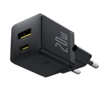 BASEUS PALM hálózati töltő USB+Type-C aljzat 20W, PD gyorstöltő 3.0, FEKETE