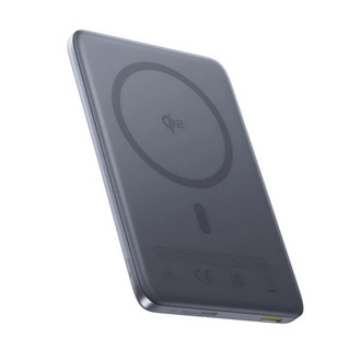 BASEUS PICOGO AM41 vésztöltő Type-C aljzat 10000mAh, Qi2 + Type-C kábel, SÖTÉTSZÜRKE