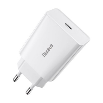BASEUS SPEED MINI hálózati töltő Type-C aljzat 20W, PD gyorstöltő, FEHÉR