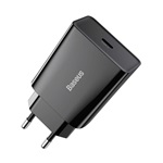 BASEUS SPEED MINI hálózati töltő Type-C aljzat 20W, PD gyorstöltő, FEKETE