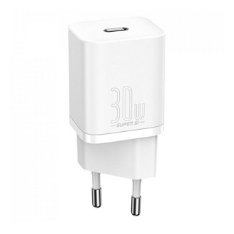 BASEUS SUPER SI 1C hálózati töltő Type-C aljzat 30W, PD gyorstöltő, FEHÉR