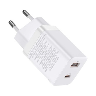 BASEUS SUPER SI PRO hálózati töltő USB+Type-C aljzat 30W, PD gyorstöltő 3.0, FEHÉR