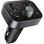 BASEUS S-09 PRO bluetooth FM transmitter autós töltő 2 USB/Type-C aljzat v5.3, LED kijelző, FEKETE
