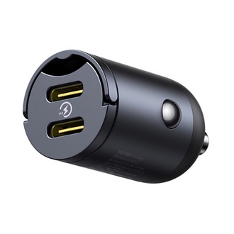 BASEUS Tiny Star Mini autós töltő 2 USB aljzat (30W, PD gyorstöltő) FEKETE
