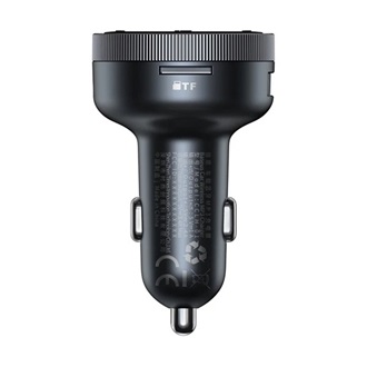 BASEUS bluetooth FM transmitter autós töltő 2 USB aljzat (17W, gyorstöltő, AUX, LED kijelző) FEKETE