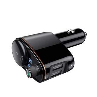 BASEUS bluetooth FM transmitter autós töltő szivargyújtó+2 USB aljzat (v4.2, 3.4A) FEKETE