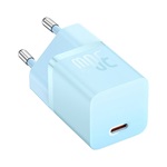 BASEUS hálózati töltő Type-C aljzat (30W, GaN5, PD gyorstöltő) VILÁGOSKÉK