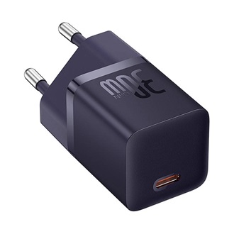 BASEUS hálózati töltő Type-C aljzat 30W, PD gyorstöltő, LILA