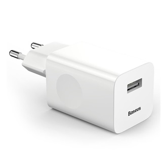 BASEUS hálózati töltő USB aljzat 24W, PD gyorstöltő 3.0, FEHÉR