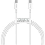 Baseus USB-C -> USB-C M/M adatkábel 1m fehér 100W
