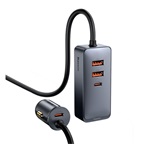 BASEUS szivargyújtó adapter elosztó, 150cm, SZÜRKE